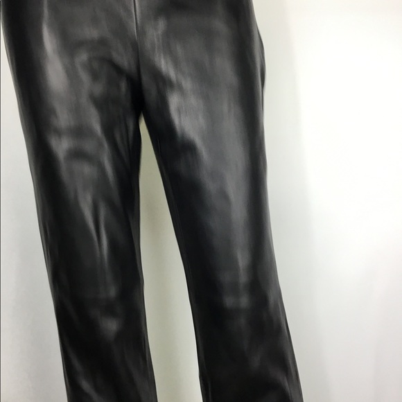 Real Clothes Leather Pant  Size 2 Black Lined Hi Waist Straight Leg Leather Lace - Picture 12 of 12